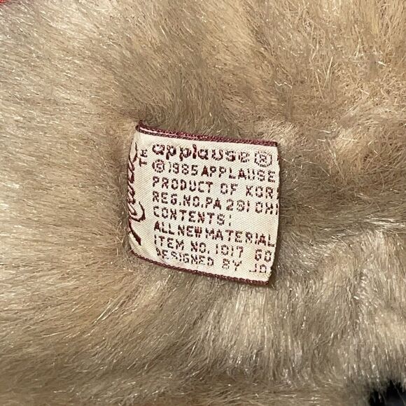 Vintage Avanti Applause Teddy Bear Plush Italy Jockline Shower Nursery 1985 15" - Picture 6 of 12